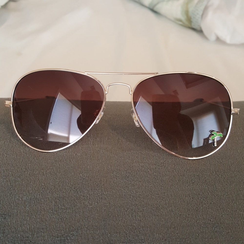 Aviator Sunglasses W/ Palm Tree Charm